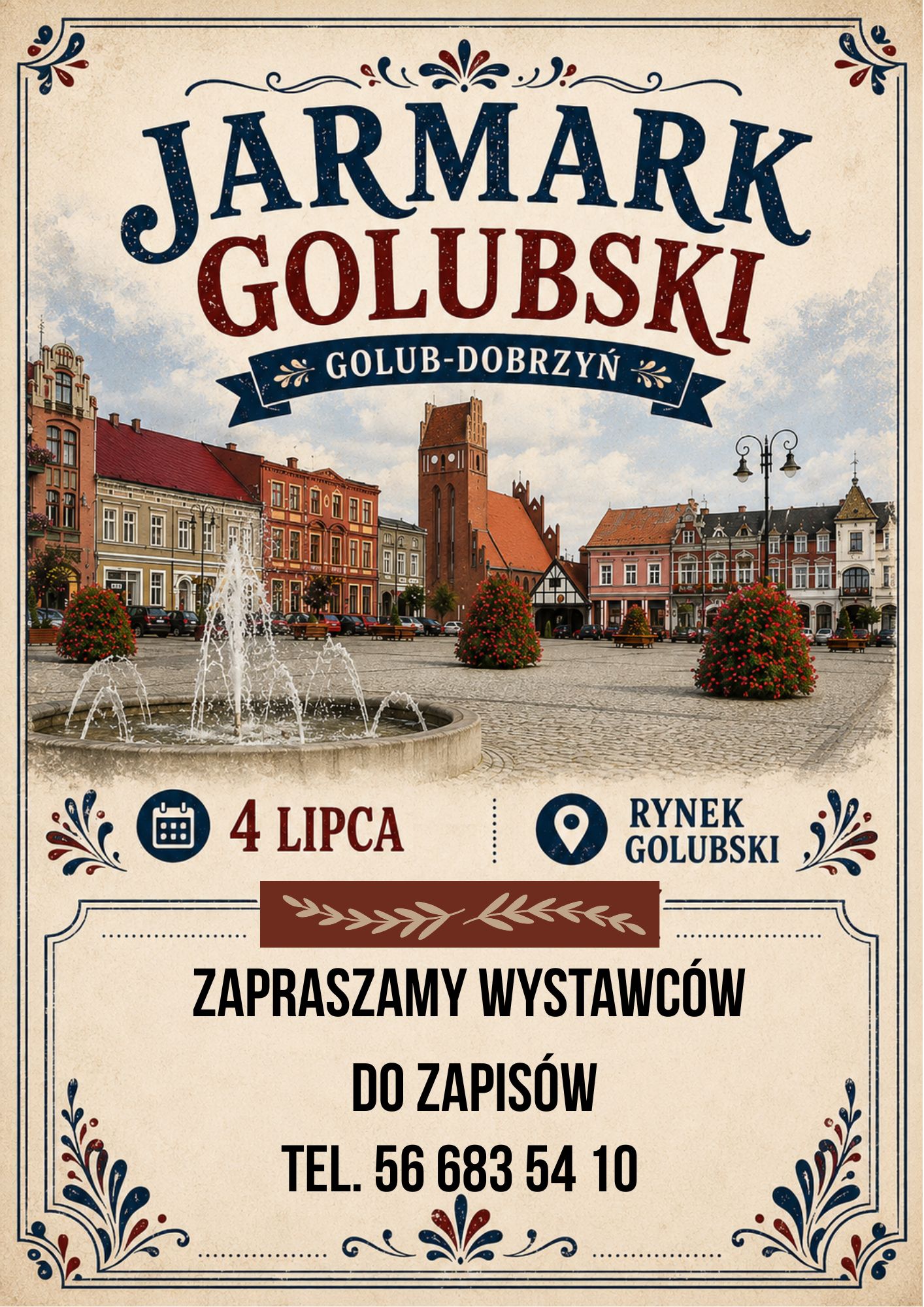 Serdecznie zapraszamy wystawców do zapisów na Jarmark Golubski 4 lipca (sobota) / Golubska Starówka